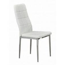 C-1771 Upholstered White With Chrome Legs Dining chair (Online only)