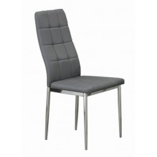 C-1772 Upholstered Grey With Chrome Legs Dining Chair. (Online only)