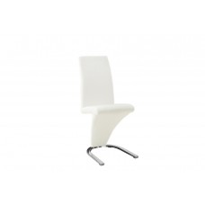 C-1786 Upholstered White ‘Z’ Shaped With Chrome Legs Dining chair.(Online only)