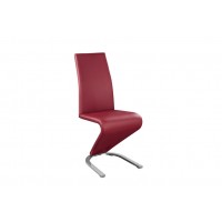 C-1788 Red PU Seat With Metal Legs Dining chair  .SET OF 2 CHAIRS.(Online only)