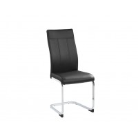 C-1877 Black PU with Metal Legs Dining chair. SALE JUST SET OF 6 CHAIRS.(Online only)
