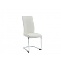 C-1878 White PU with Metal Legs Dining chair. SALE JUST SET OF 6 CHAIRS. (Online only)