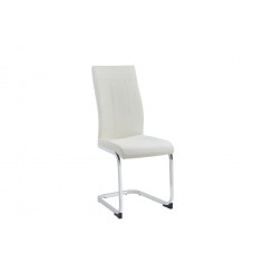 C-1878 White PU with Metal Legs Dining chair.(Online only)