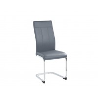 C-1879 Grey PU with Metal Legs Dining chair.  SET OF 6 CHAIRS.(Online only)