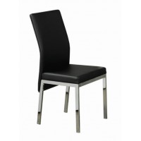 C-5063 Black Cushion with Chrome Legs. SET OF 4 CHAIRS.(Online only)