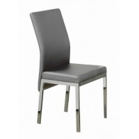 C-5065 Grey Cushion with Chrome Legs Dining chair. SET OF 4 CHAIRS. (Online only)