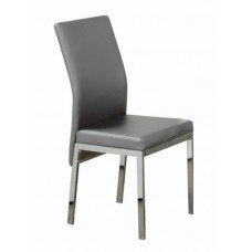 C-5065 Grey Cushion with Chrome Legs Dining chair (Online only)