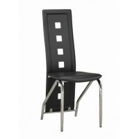 C-5066  Black with Chrome Legs Dining chair. SET OF 6 CHAIRS.(Online only)