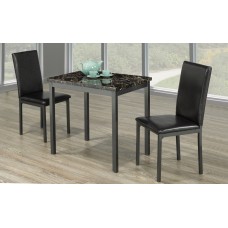 IF-1210 Dining Table faux marble top and gun metal legs. (Online only)