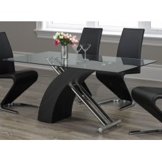IF-1046 Glass Top Dining Table with Black Leg (Online only)