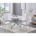 T-1445 White Marble Glass with Chrome Legs Dining Table.(Online only)