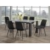 IF-1449 Clear Glass 59 " With Grey Wooden Legs Dining Table (Online only)