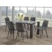 IF-1449 Clear Glass 59 " With Grey Wooden Legs Dining Table (Online only)