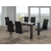 T-1449 Clear Glass 59 " With Grey Wooden Legs Dining Table (Online only)