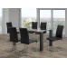 IF-1449 Clear Glass 59 " With Grey Wooden Legs Dining Table (Online only)