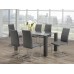 T-1449 Clear Glass 59 " With Grey Wooden Legs Dining Table (Online only)