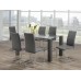 IF-1449 Clear Glass 59 " With Grey Wooden Legs Dining Table (Online only)