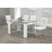 T-1480 Clear Glass Top Dining Table with White Gloss Legs (Online only)