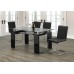 T-1485 Clear Glass Top Dining table with Black gloss Legs (Online only)