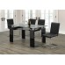 IF-1485 Clear Glass Top Dining table with Black gloss Legs (Online only)