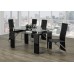 IF-1485 Clear Glass Top Dining table with Black gloss Legs (Online only)