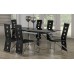 IF-1505 Adjustable Black Tempered Glass Top Dining Table (Online only)