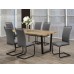 T-1810 Faux Live Edge Wood Table With Black Metal U Shape Legs. (Online only)