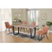 T-1810 Faux Live Edge Wood Table With Black Metal U Shape Legs. (Online only)