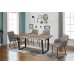 T-1810 Faux Live Edge Wood Table With Black Metal U Shape Legs. (Online only)