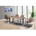 T-1810 Faux Live Edge Wood Table With Black Metal U Shape Legs. (Online only)
