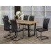 T-1810 Faux Live Edge Wood Table With Black Metal U Shape Legs. (Online only)