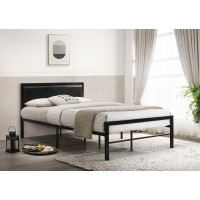 IF-142-B Single, Double, Queen Black Metal Bed With A Padded Headboard  (Online only)