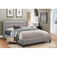 IF-189 Grey Fabric with Nailhead details Queen  size bed (Online only)