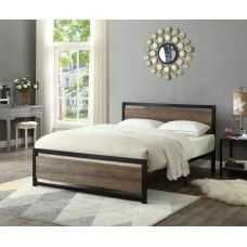 IF-5260 Wood Panel With Black Steel Frame Single, Double, Queen Size bed (Online only)