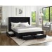 IF-5323 Black Velvet Queen, King size bed with Storage drawers. (Online only)