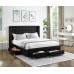 IF-5329 Black Fabric Double size bed with storage drawers. (Online only )