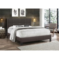 IF-5352 Espresso PU Single, Double, Queen size Bed with Contrast Stitching. (Online only)