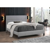 IF-5354 Light Grey Fabric Single, Double, Queen Bed with Contrast Stitching. (Online only )