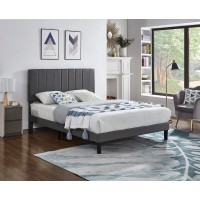 IF-5361 Adjustable Headboard Grey PU Double, Queen size bed. (Online only)