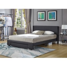 IF-5370 Black PU Double, Queen size Bed with Storage Drawer . (Online only)