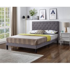 IF-5383 Grey Fabric Double, Queen, King Bed with Button Tufting. (Online only)