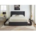 IF-5408 Double, Queen size bed with 4 Large Pull-Out Wire Mesh Storage Drawers. Grey Velvet Fabric. (Online Only)