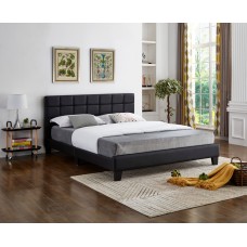 IF-5420 Black PU Double, Queen  Bed with Padded Headboard. (Online only)