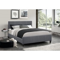 IF-5430 Dark Grey Fabric Single, Double, Queen Bed With Contrast Stitching. (Online only)
