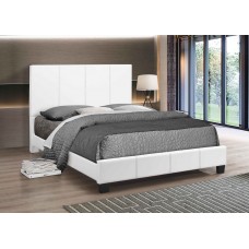 IF-5471  White PU Double, Queen Bed. (Online only)