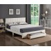 IF-5482 White PU Double, Queen Bed with Padded Headboard and Storage Drawer. (Online only)