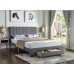 IF-5483  Grey Fabric Double, Queen Bed with Padded Headboard and Storage Drawer. (Online only)