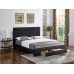 IF-5490 Black PU Bed with a Square Pattern Tufted Headboard with storage drawers (Online only)