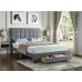IF-5493 Grey Fabric Double, Queen Bed with a Square Pattern Tufted Headboard, storage drawers.(online only)