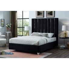 IF-5621 Velvet Black Fabric Queen, King size bed. (Online only)